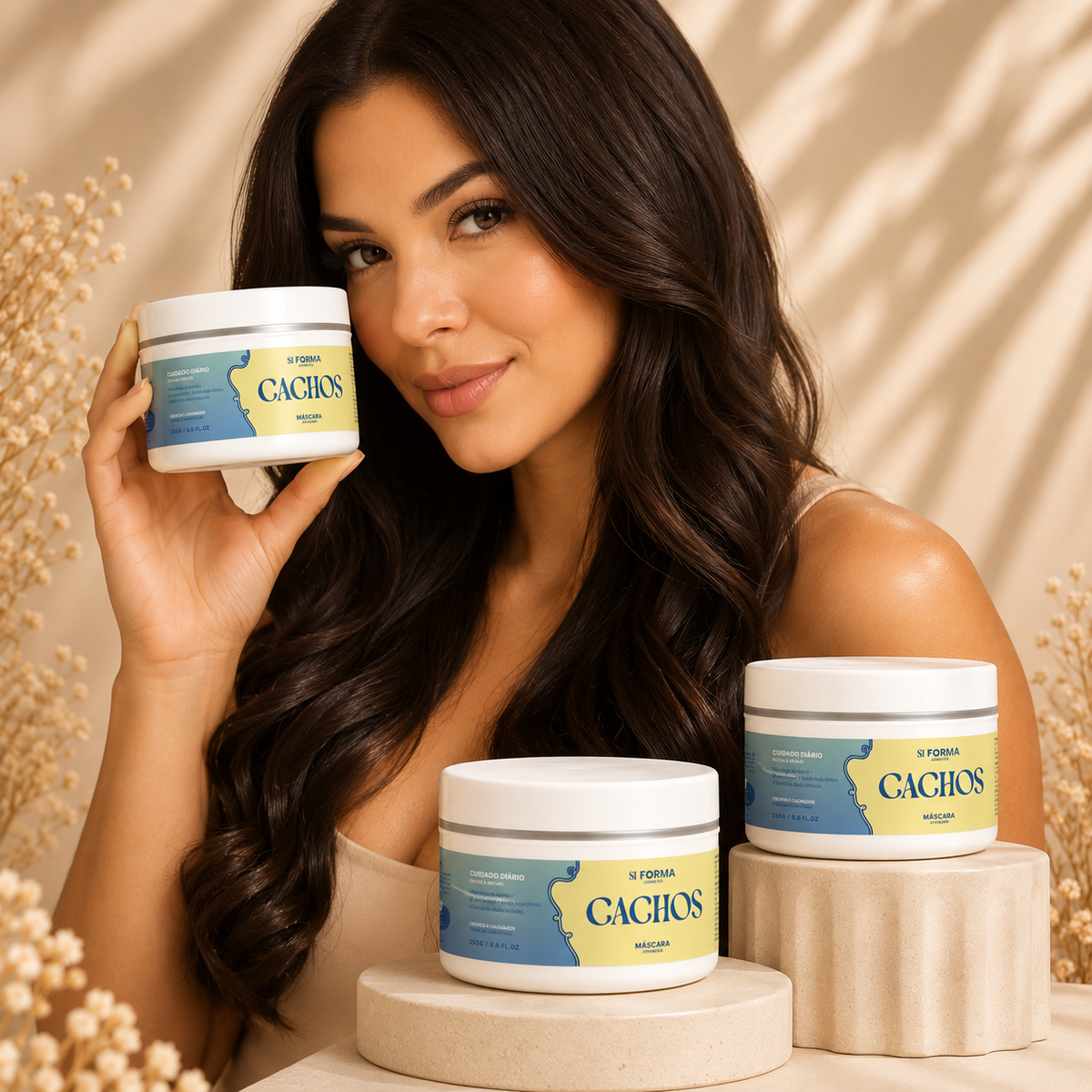 Máscara Cachos Hidratação e Nutrição Tratamento Capilar Definição Anti Frizz 250g