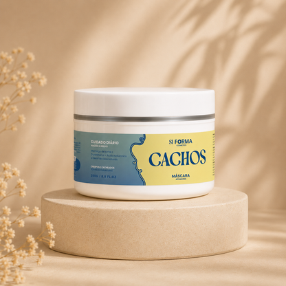 Máscara Cachos Hidratação e Nutrição Tratamento Capilar Definição Anti Frizz 250g