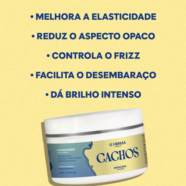 Kit Cachos e Crespos Definidos Si Forma Cosmetics Hidratação 5 Produtos