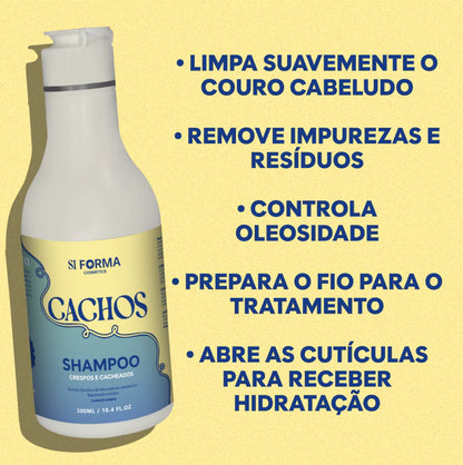 Kit Cachos/Crespos definidos + Perfume Capilar e Corporal Pasion 6 Produtos