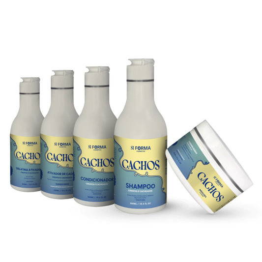 Kit Cachos e Crespos Definidos Si Forma Cosmetics Hidratação 5 Produtos